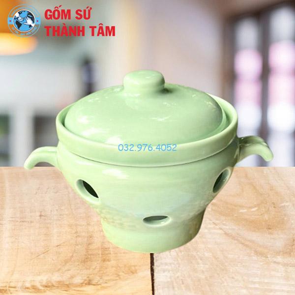 Bát hầm nóng thức ăn bếp cồn nhỏ xanh ngọc