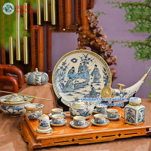 bộ ấm chén Bát Tràng