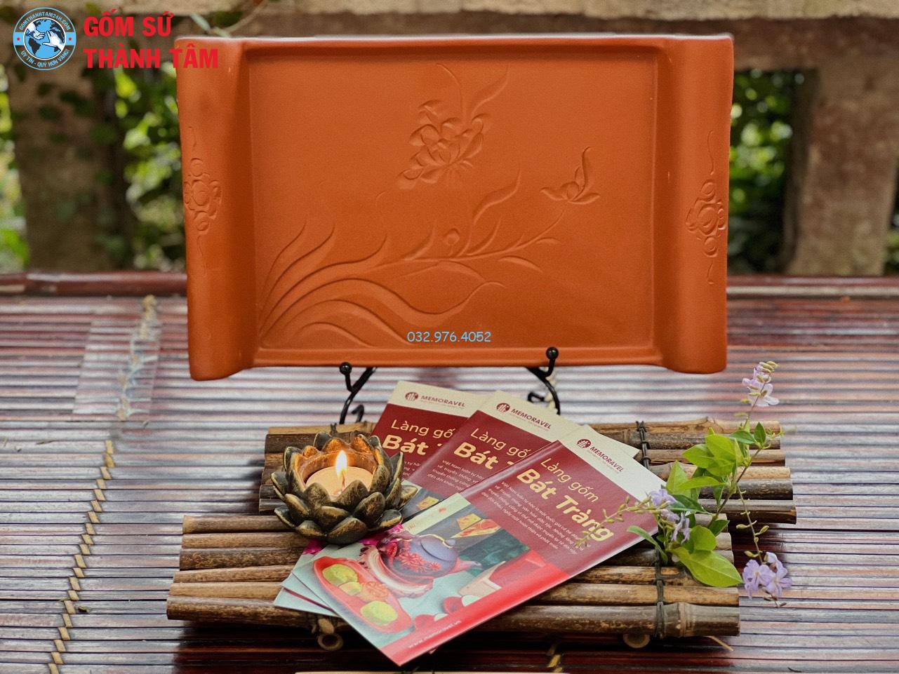 Khay sứ đỏ hình khác