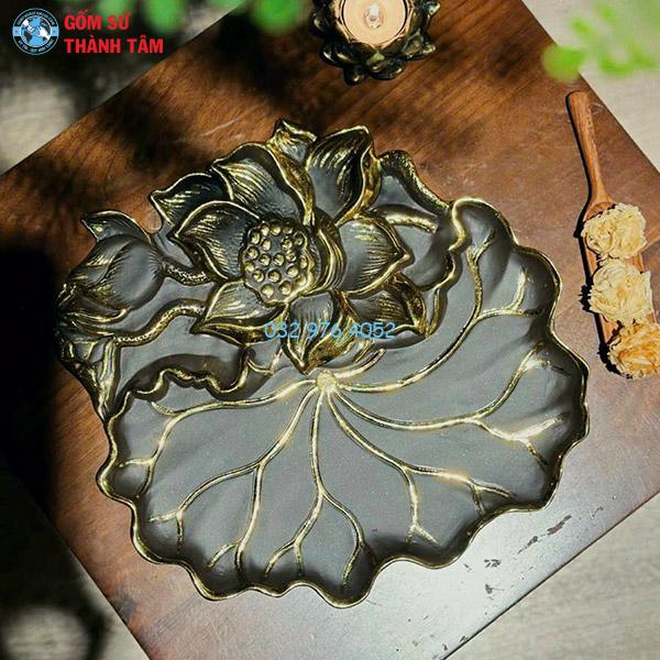Khay sứ đen mẫu khác
