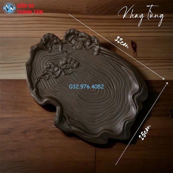 Khay sứ đen mẫu khác