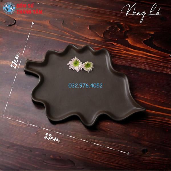 Khay sứ đen mẫu khác