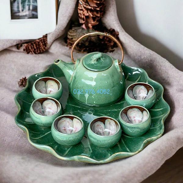 Ấm Chén Hỏa Biến Khay Hoa