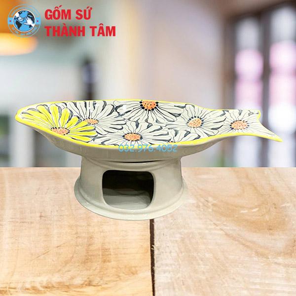 Bát hầm nóng thức ăn bếp cá men kem