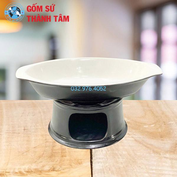 Bát hầm nóng thức ăn khay thuyền men gốm