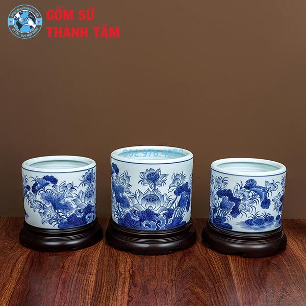 Bát Hương Men Xanh Ngọc Sen