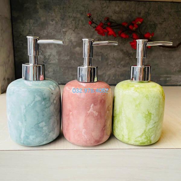 Bình đựng sữa tắm vân đá đủ màu