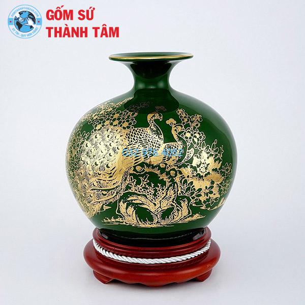 Bình hút lộc mệnh mộc công đào trơn 24k