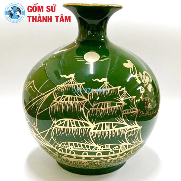 Bình hút lộc mệnh mộc thuận buồm xuôi gió trơn 24k