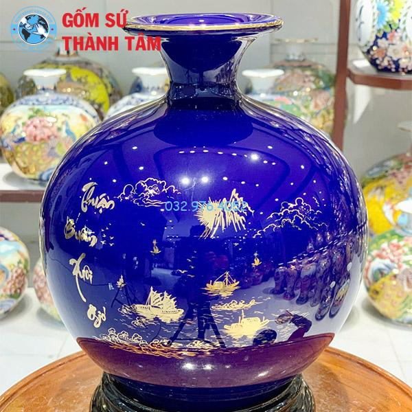 Bình hút lộc mệnh Thuỷ thuận buồm xuôi gió trơn 24k