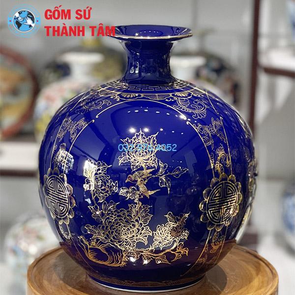 Bình hút lộc mệnh Thuỷ tứ quý trơn 24k