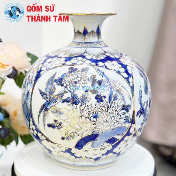 Bình hút lộc vẽ vàng tứ quý