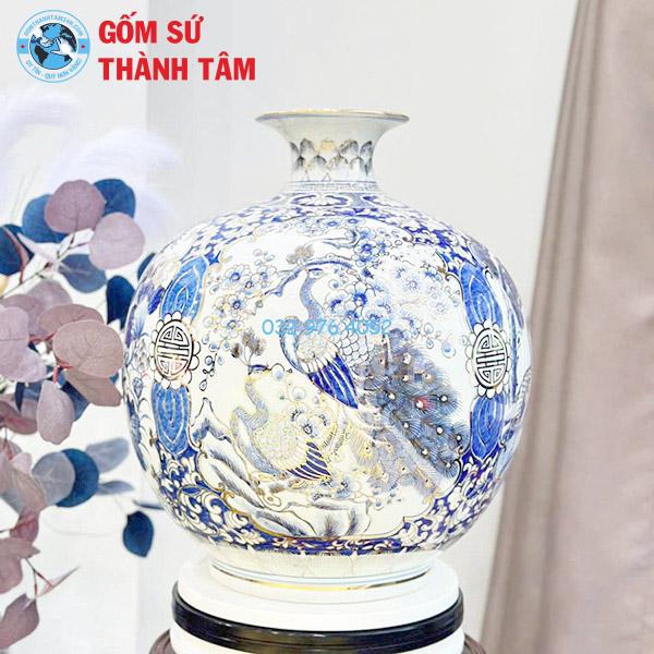 Bình hút lộc vẽ vàng tứ quý