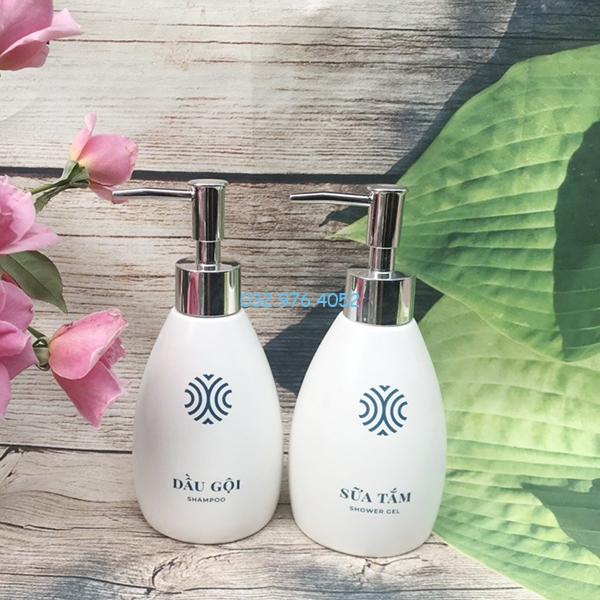 Bình xịt phòng tắm dáng boom men trắng