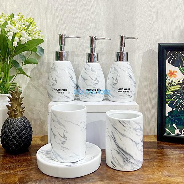 Bình xịt phòng tắm dáng boom men trắng