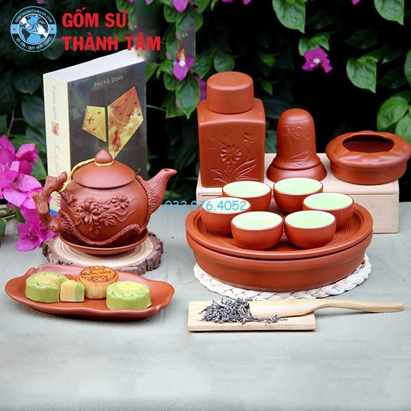 Bộ Ấm Chén Tử Sa Khay Thủng bo am chen tu sa khay thung 1 1
