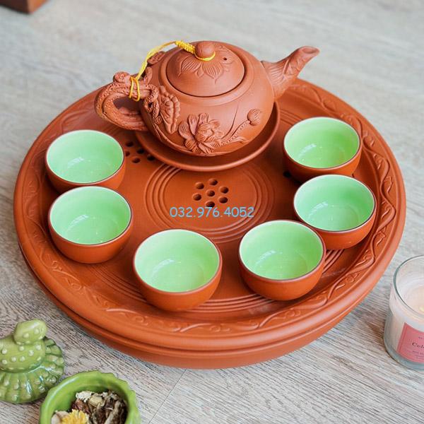 Bộ Ấm Chén Tử Sa Khay Thủng