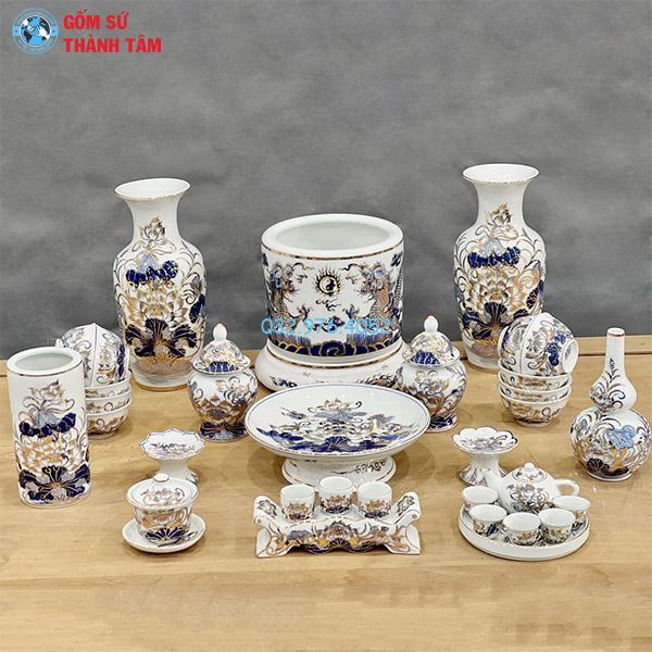 Bộ đồ thờ vẽ vàng treo tường