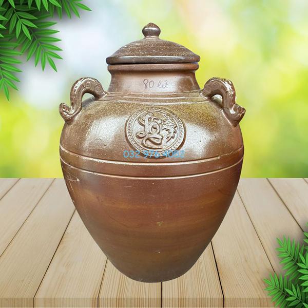 Chum Sành Cổ Đắp Nổi Chữ Lộc