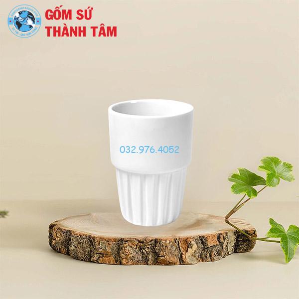 Cốc Sứ Trắng Không Quai
