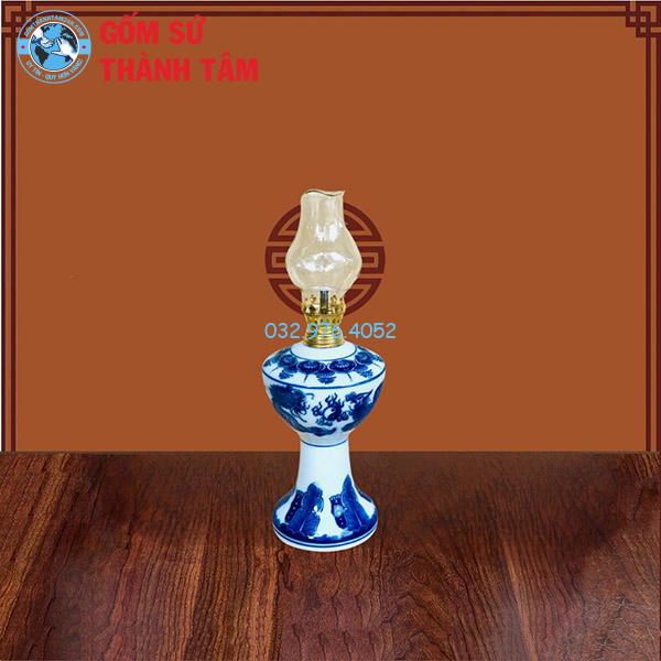 Đèn Dầu Thờ Men Xanh Ngọc Rồng