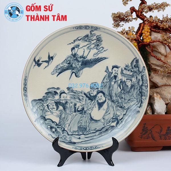 Đĩa sứ lưu niệm rạn trơn