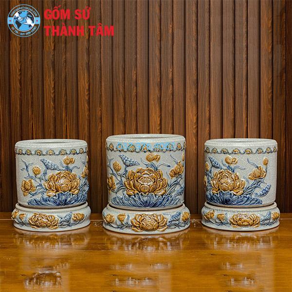 Đồ thờ men rạn rời sen bát hương