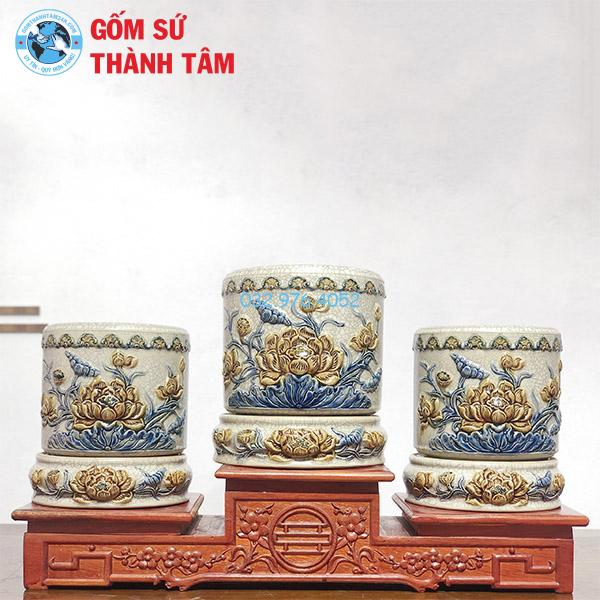 Đồ thờ men rạn rời sen bát hương