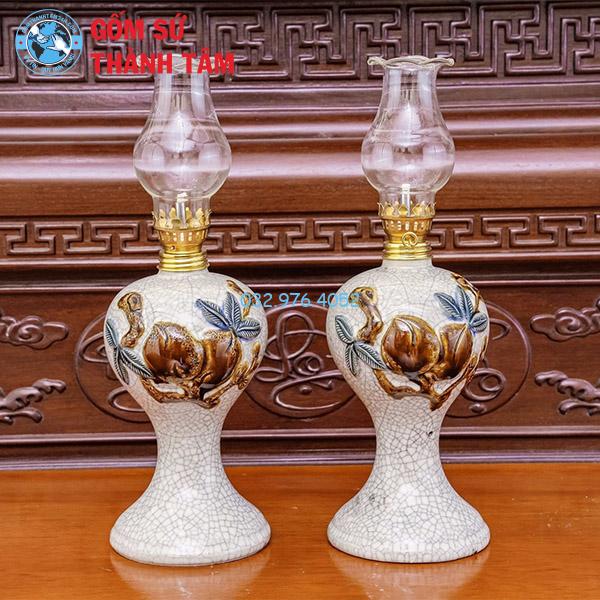 Đồ thờ men rạn rời sen đèn dầu