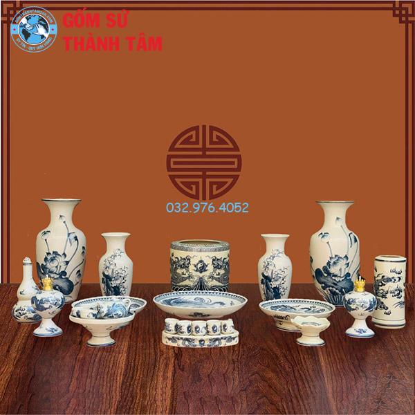 Đồ thờ men rạn tràm cổ tổng thể rồng treo tường