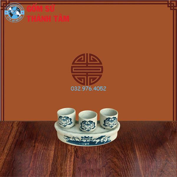 Đồ thờ men tràm cổ rời sen kỷ chén