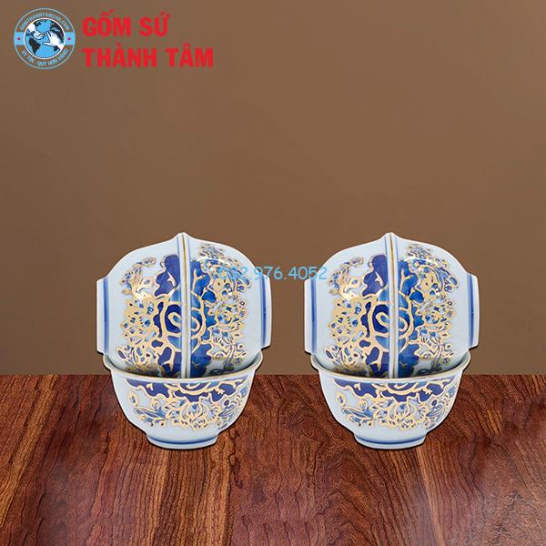 Đồ thờ vẽ vàng rời sen bát đĩa