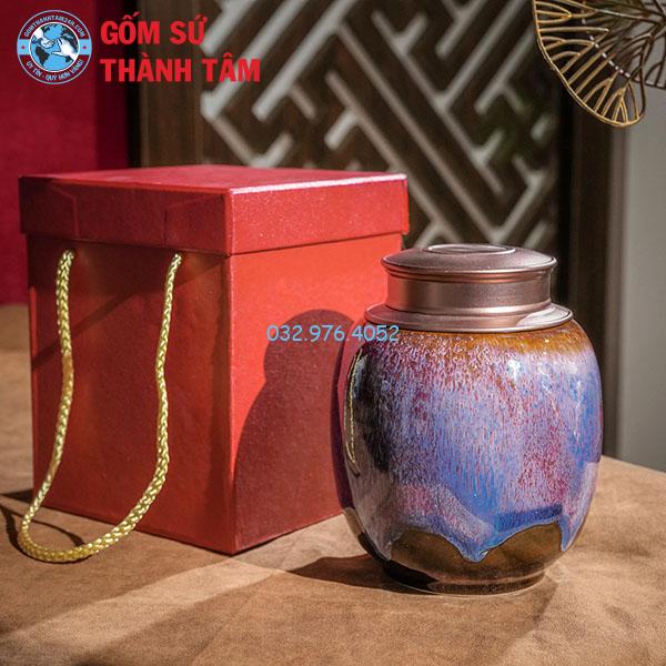 Hộp Đựng Trà Men Hỏa Biến