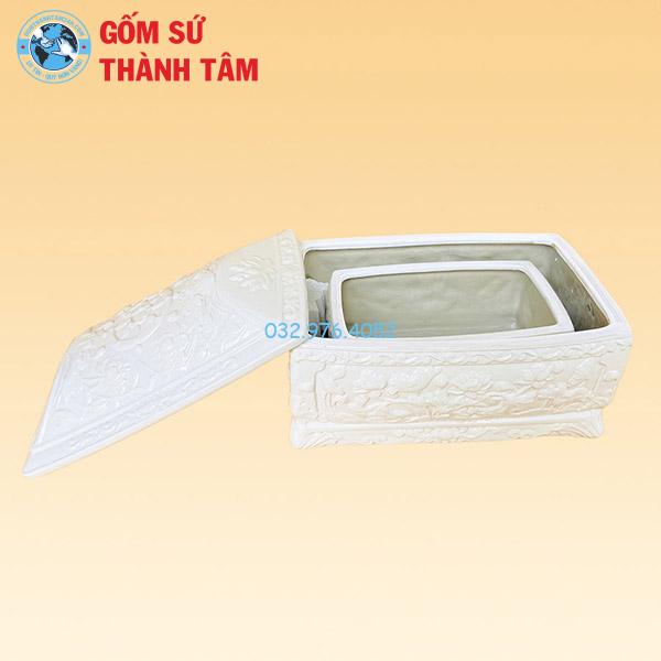 Hũ Tro Nằm Ngang Trắng