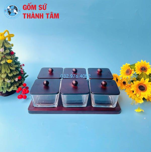 Khay đựng mứt kẹo khay gỗ 6