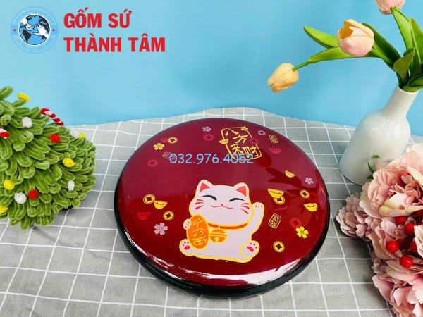 Khay đựng mứt kẹo thần tài đỏ