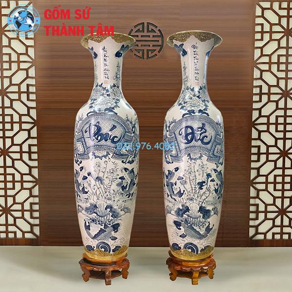Lọ lục bình bọc đồng dát vàng trơn tràm cổ