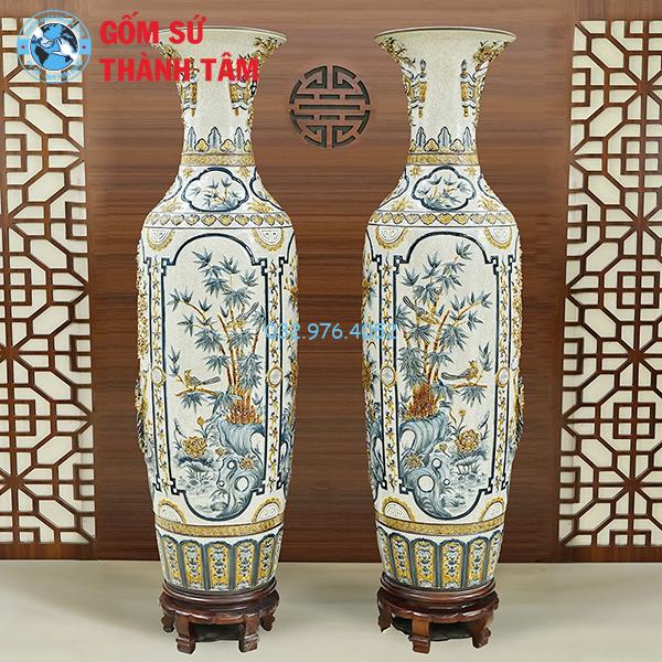 Lục bình đắp nổi tứ quý thường