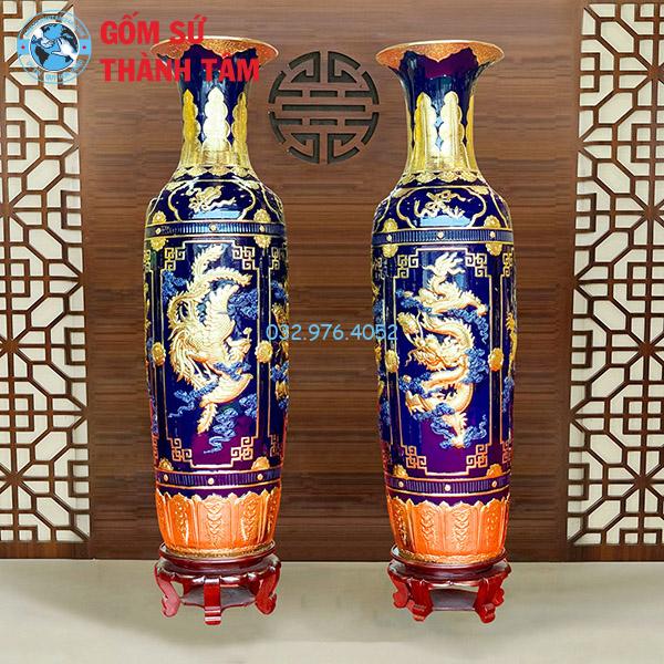 Lục Bình Mạ Vàng Xanh Dương Rồng