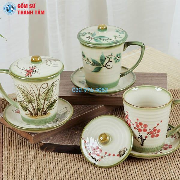 Ly Sứ Quà Tặng | Men Tro Vẽ Hoa Văn