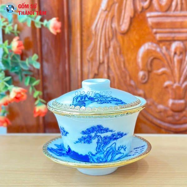 Phụ Kiện Ấm Chén Men Lam Bọc Đồng | Bát Sâm