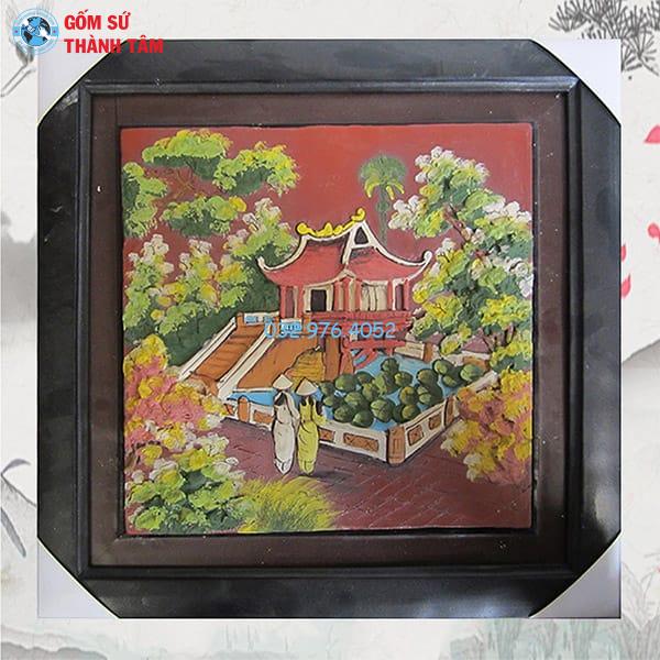 Tranh Gốm Đắp Nổi Khung Vuông | Phố Cổ