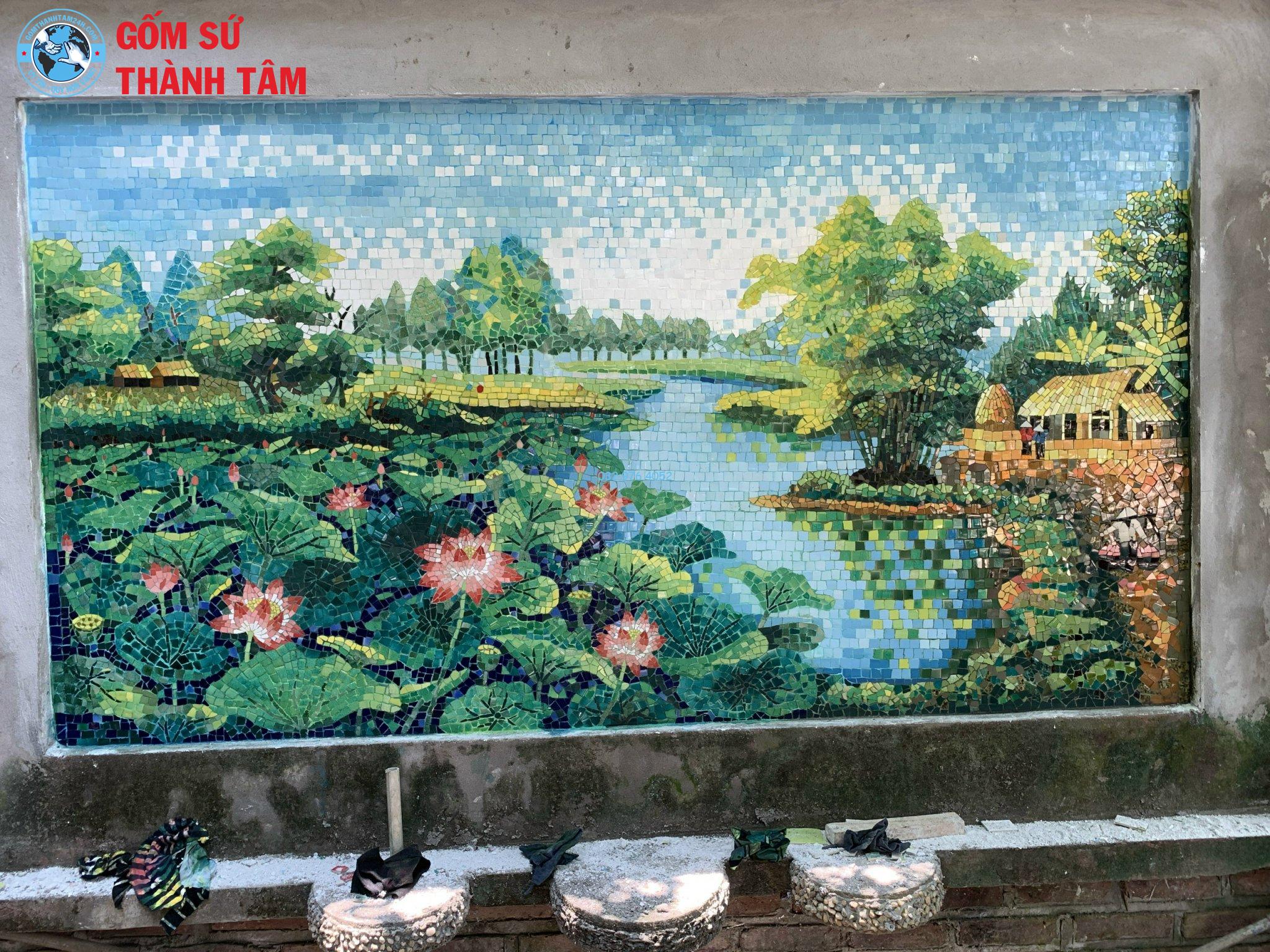 Tranh gốm Mosaic đồng quê