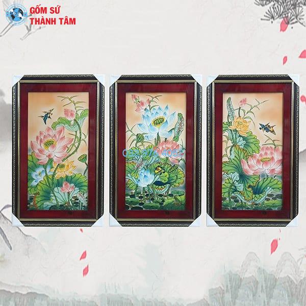 Tranh Gốm Theo Bộ 3 | Khung Chữ Nhật