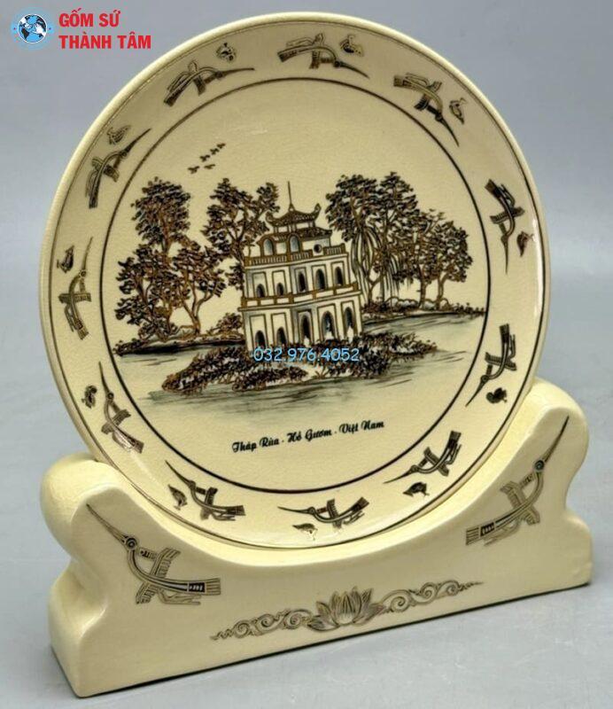 Đĩa sứ in hình ảnh các địa danh nổi tiếng