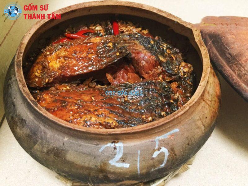 nồi đất kho cá bếp củi